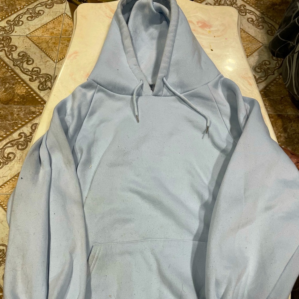 light blue plain hoodie